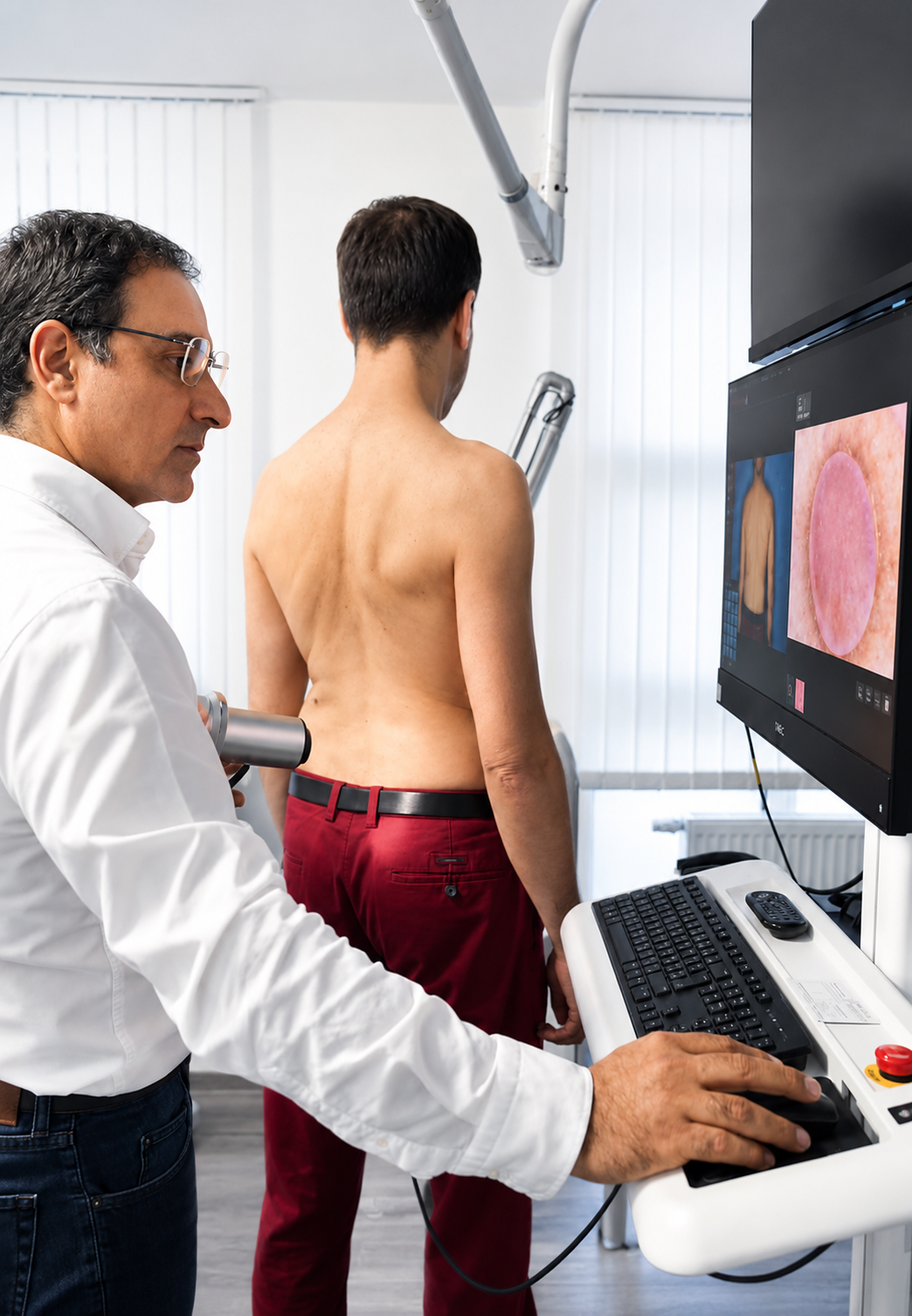 Ganzkörperaufnahme und dermatologische Untersuchung bei Hauttumoren und Hautkrebs in Hanau